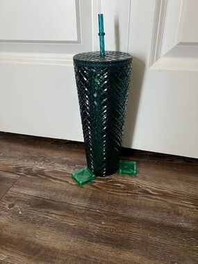 Starbucks Dark Teal Textured Reusable Tumbler with Straw